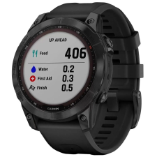 Умные часы Garmin FENIX 7 Sapphire Solar титановый черный DLC с черным ремешком