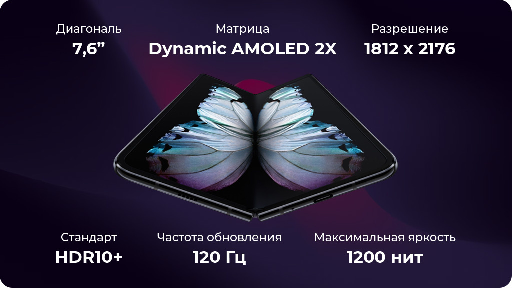 Samsung Galaxy Z Fold 4 12/1024 ГБ, черный фантом